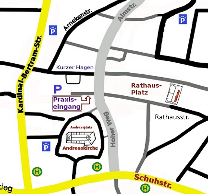 Karte nur Zentrum Hildesheim